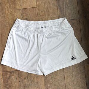 Adidas White Athletic Shorts Lightweight Breathable